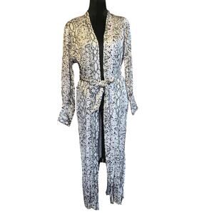 Good American The Sheer Snake Print Python Robe Womens 0  Satin Luxury Mob Wife